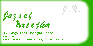 jozsef matejka business card